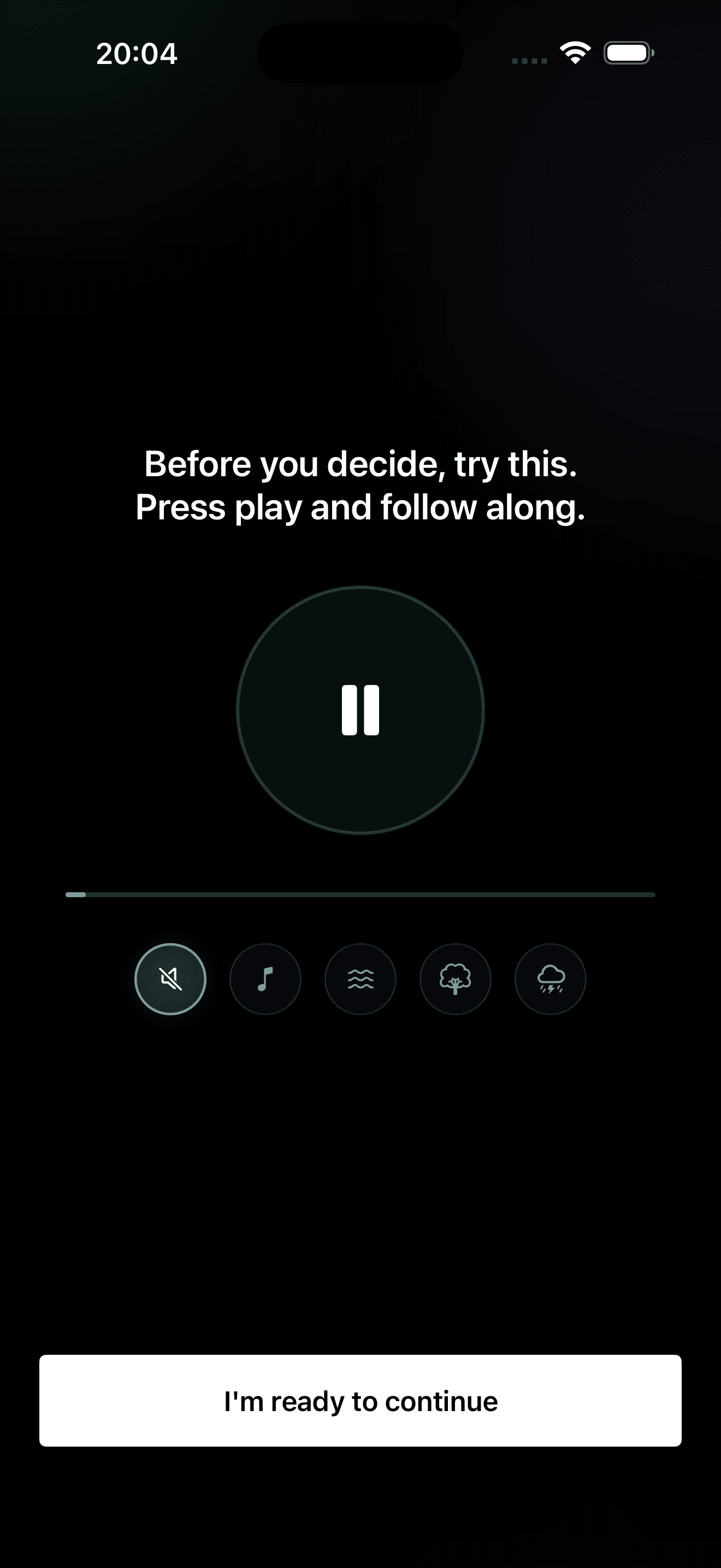 The Daily Reset: three minutes, guided, with a choice of sound.